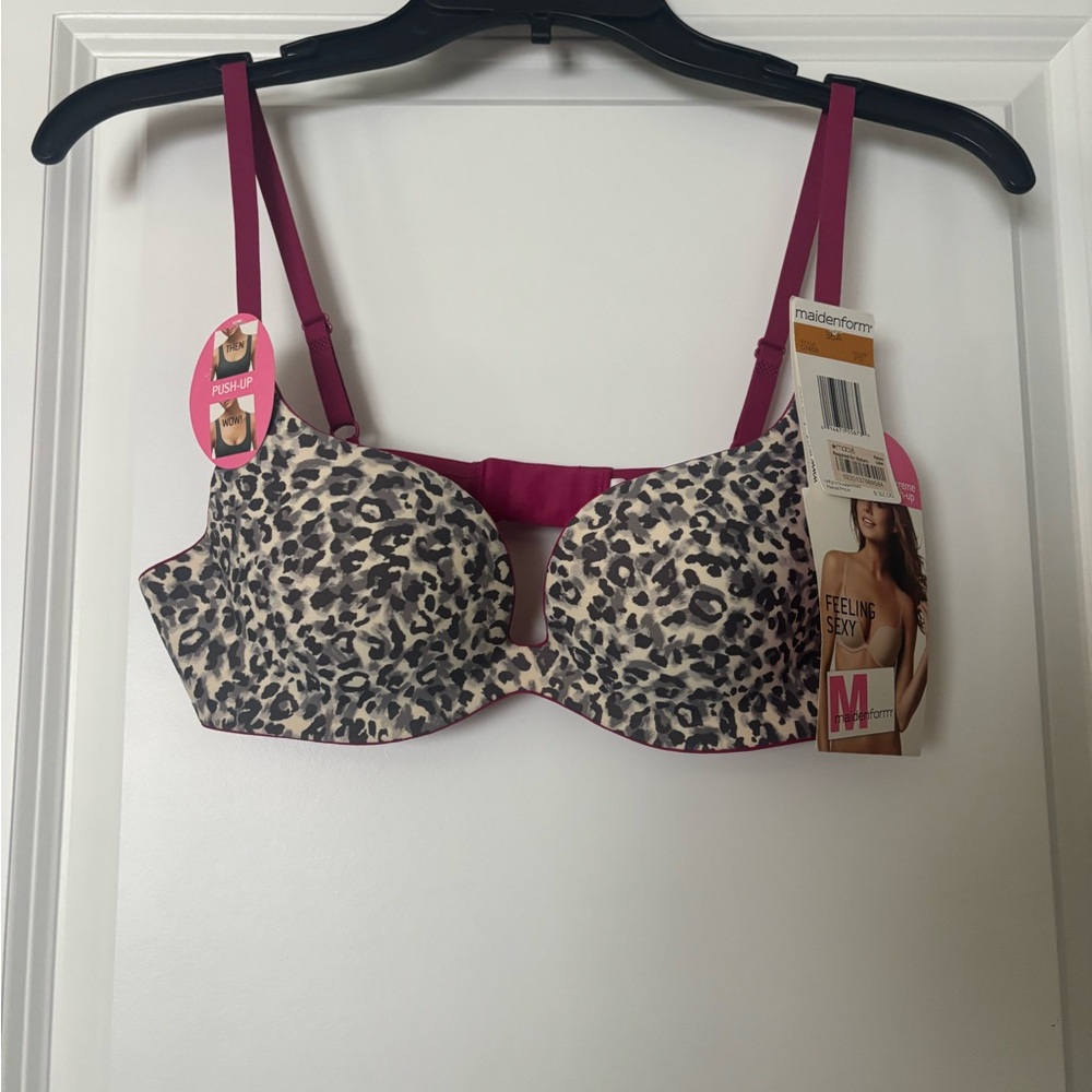 Maidenform Feline Print Bra - Pink and Black